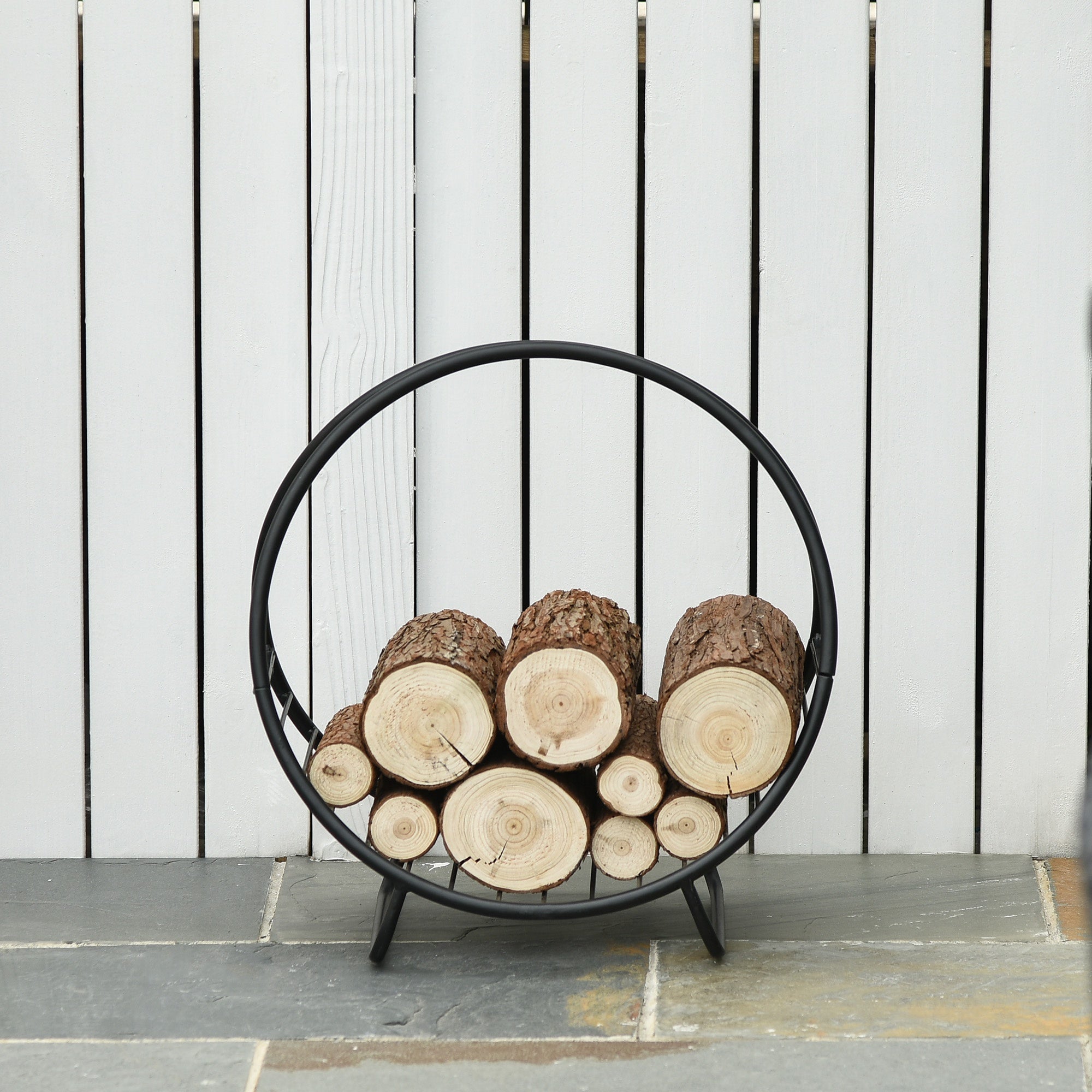 EasyComfort houtrek voor haard - 15 kg - 45 x 29,5 x 47 cm - zwart