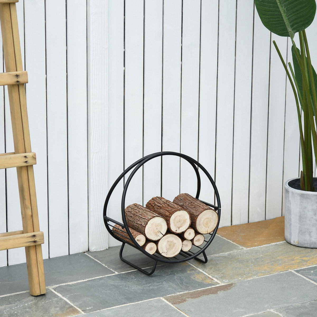 EasyComfort houtrek voor haard - 15 kg - 45 x 29,5 x 47 cm - zwart