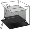 EASYCOMFORT Portable Wood Fired Garden Brazier with Poker 45x45x43cm Black