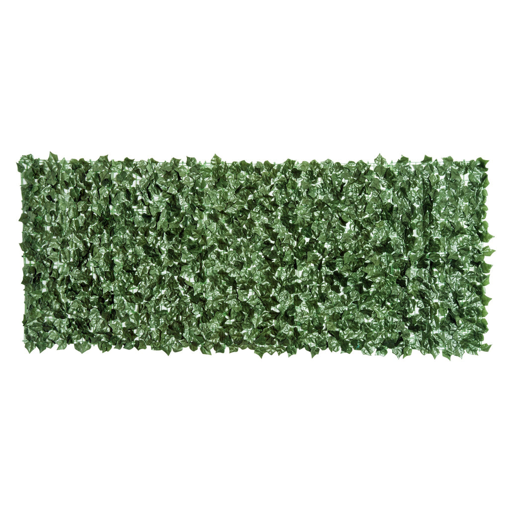 EASYCOMFORT Roll of Artificial Hedge for Balcony and Garden in Anti-UV PE, Fake Hedge with Dark Green Leaves 240x100cm