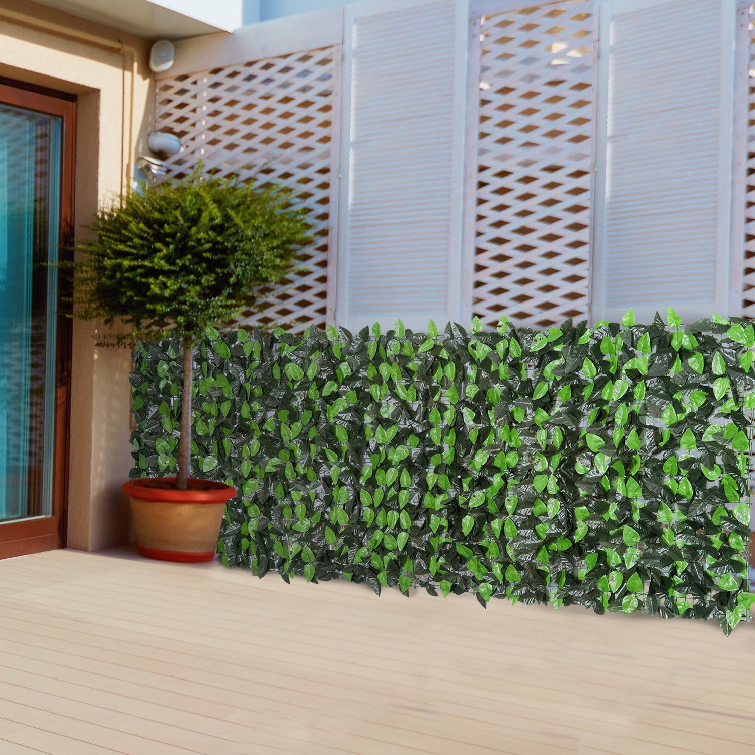 EASYCOMFORT Roll of Artificial Synthetic Faux Evergreen Hedge 1×3m Balcony Garden Fence