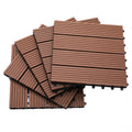 EASYCOMFORT Nesting Garden Tiles Set of 11 Outdoor Tiles 30x30 cm Brown