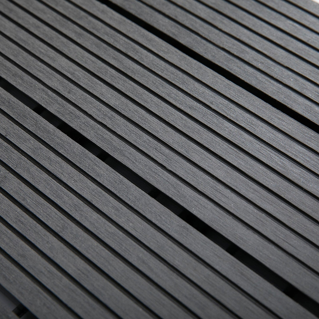 EASYCOMFORT Interlocking Garden Tiles Set of 11 Tiles，Outdoor Garden Flooring 30x30 cm Gray