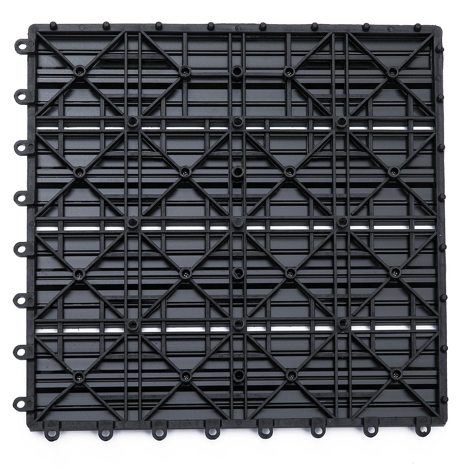 EASYCOMFORT Interlocking Garden Tiles Set of 11 Tiles，Outdoor Garden Flooring 30x30 cm Gray