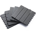 EASYCOMFORT Interlocking Garden Tiles Set of 11 Tiles，Outdoor Garden Flooring 30x30 cm Gray