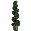 EASYCOMFORT Artificial Spiral Boxwood Plant (Ф32cm x 120cm), Decorative Green for Indoors and Outdoors, with Pot Included