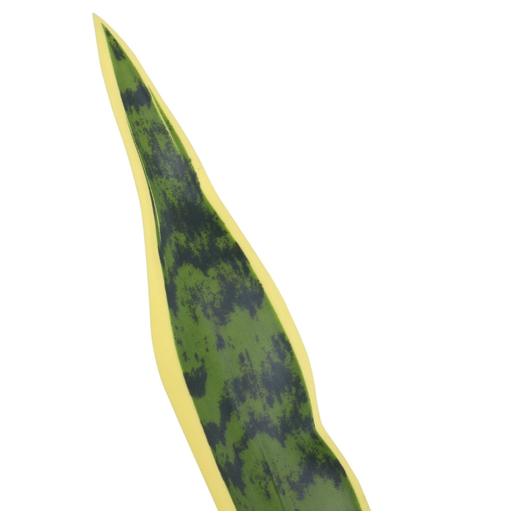 EASYCOMFORT Artificial Sanseveria Realistic Fake Plant with Pot, Ø15cm x 80cm, Green and Yellow