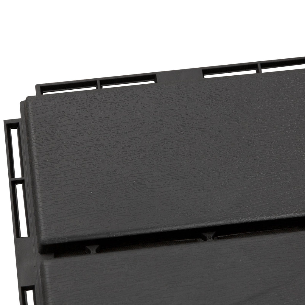 EASYCOMFORT Set of 9 Interlocking Terrace Tiles, Floor Tiles (30x30x2cm) in Non-Slip PP, Area: 0.81 m2 Black