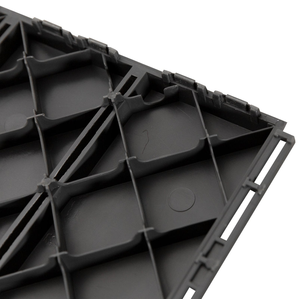 EASYCOMFORT Set of 9 Interlocking Terrace Tiles, Floor Tiles (30x30x2cm) in Non-Slip PP, Area: 0.81 m2 Black