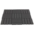 EASYCOMFORT Set of 9 Interlocking Terrace Tiles, Floor Tiles (30x30x2cm) in Non-Slip PP, Area: 0.81 m2 Black