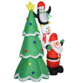 Easycomfort Albero di Natale Gonfiabile Gigante 243cm with Luci a Led e Babbo Natale, Decorazione Natalizia da Esterno Impermeabile