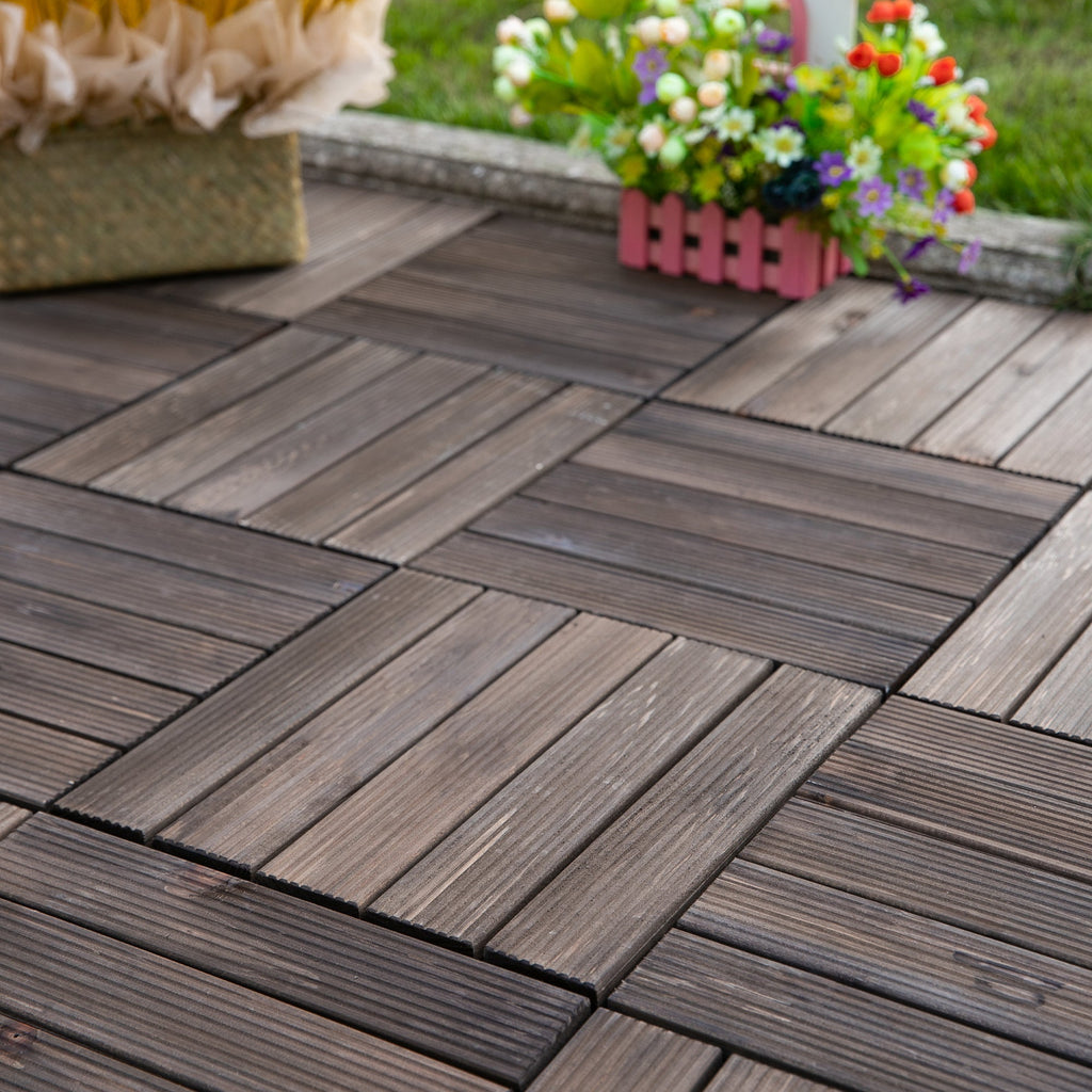 EASYCOMFORT houten buitentegels, set 27 (30x30x2,5 cm)