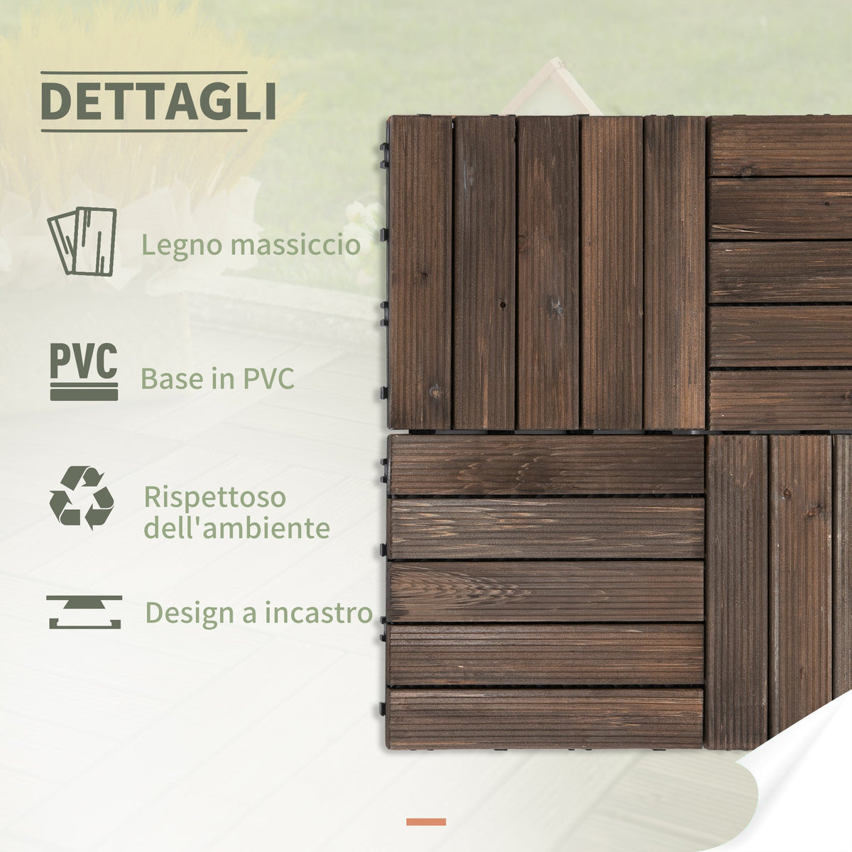 EASYCOMFORT houten buitentegels, set 27 (30x30x2,5 cm)