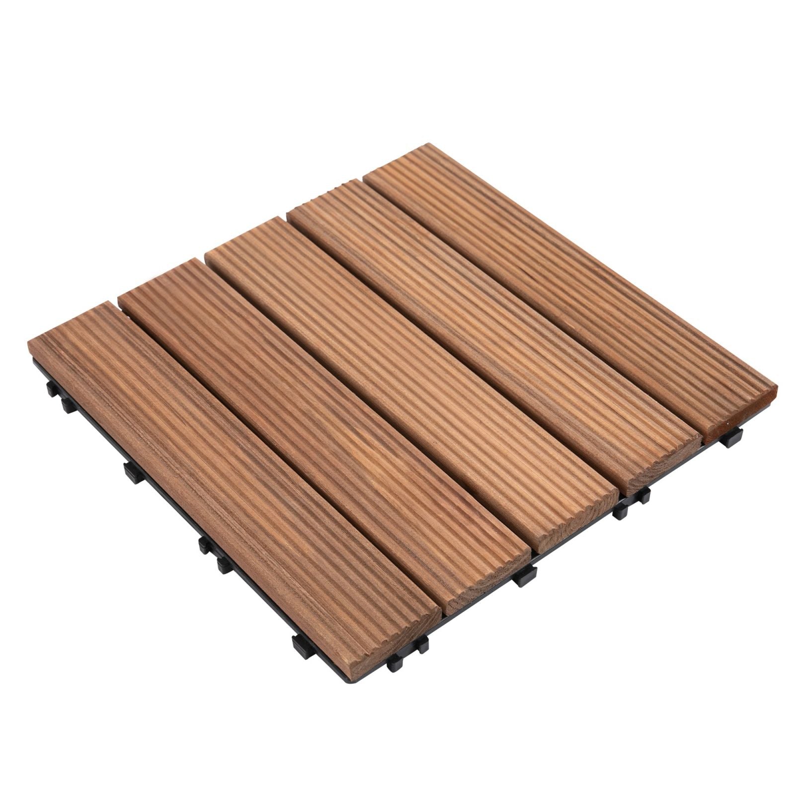 EASYCOMFORT Outdoor Tiles for Wooden Floors, Set of 27 Interlocking Pieces, 30x30x2.5cm