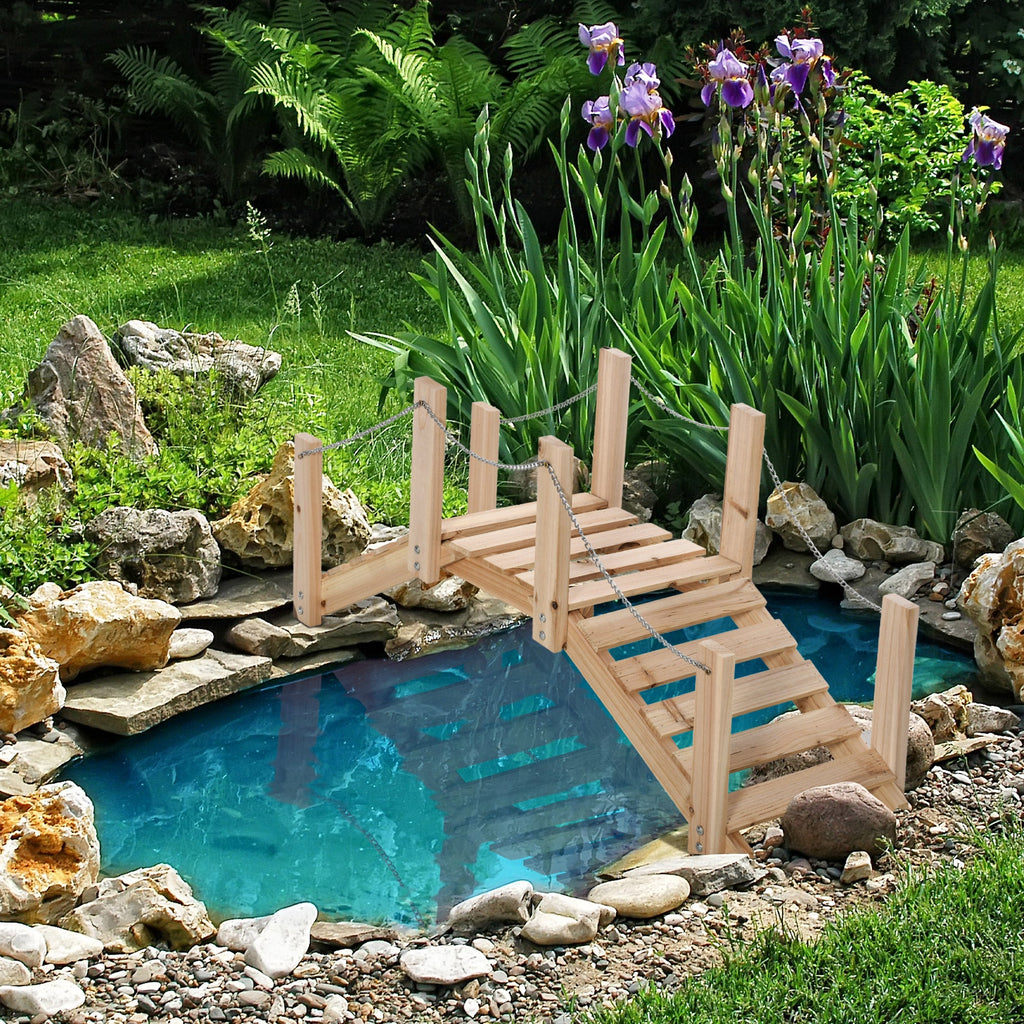 EASYCOMFORT Tuinbrug van hout boogmodel 100x32x48cm