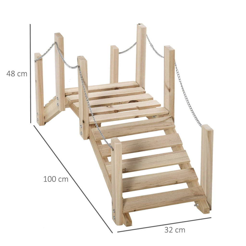 EASYCOMFORT Tuinbrug van hout boogmodel 100x32x48cm