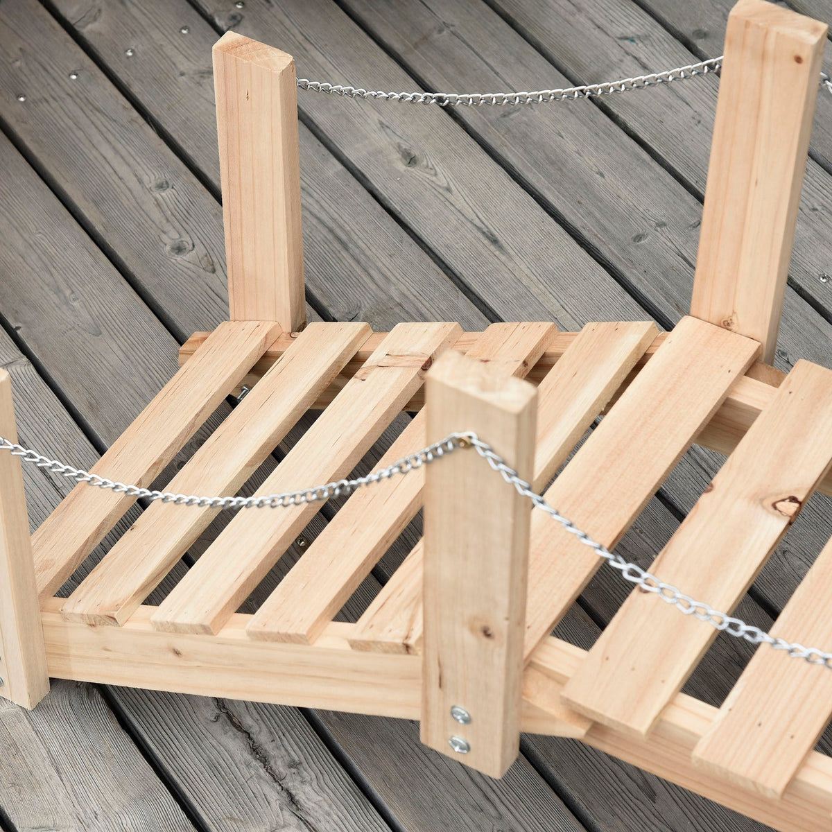 EASYCOMFORT Tuinbrug van hout boogmodel 100x32x48cm