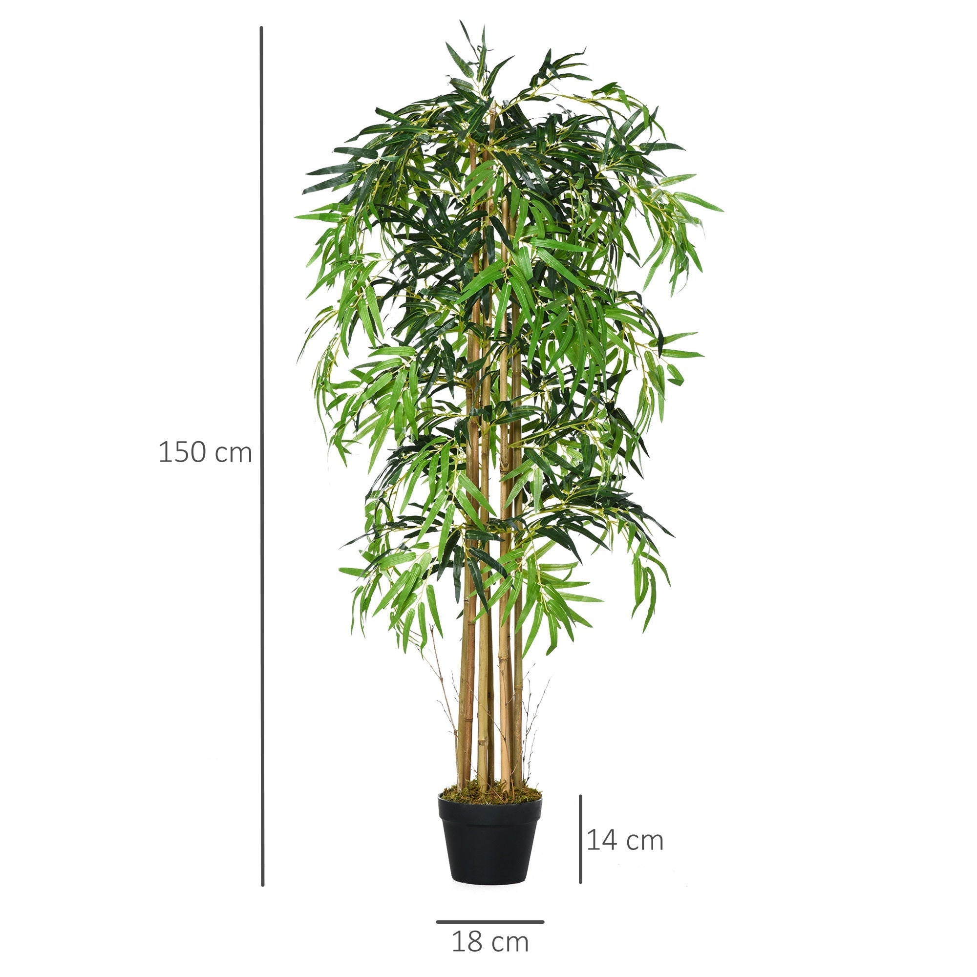 EASYCOMFORT Artificial Bamboo with Pot for Indoor and Outdoor, Φ18x150cm