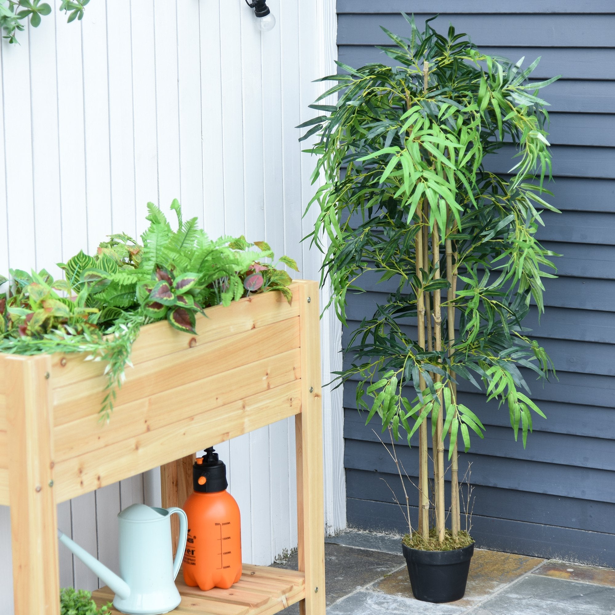 EASYCOMFORT Artificial Bamboo with Pot for Indoor and Outdoor, Φ18x150cm