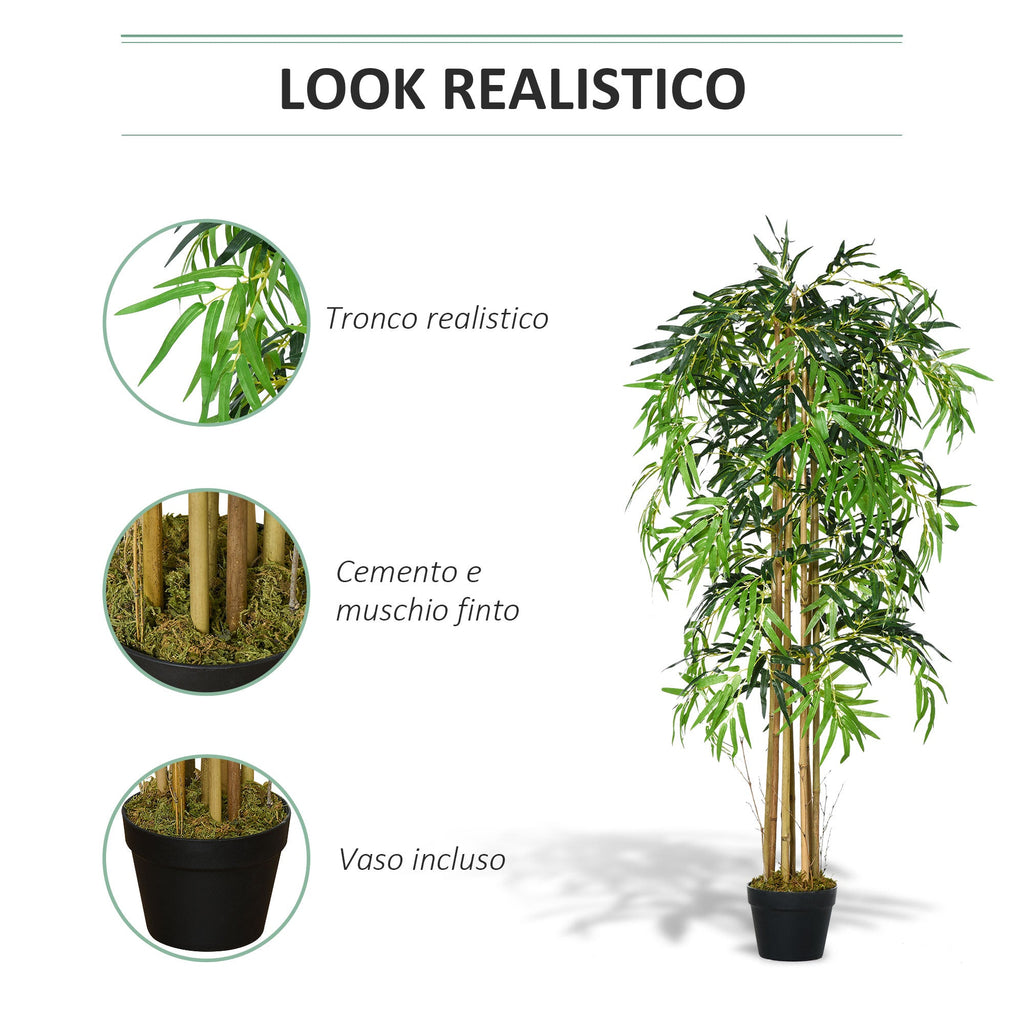 EASYCOMFORT Artificial Bamboo with Pot for Indoor and Outdoor, Φ18x150cm