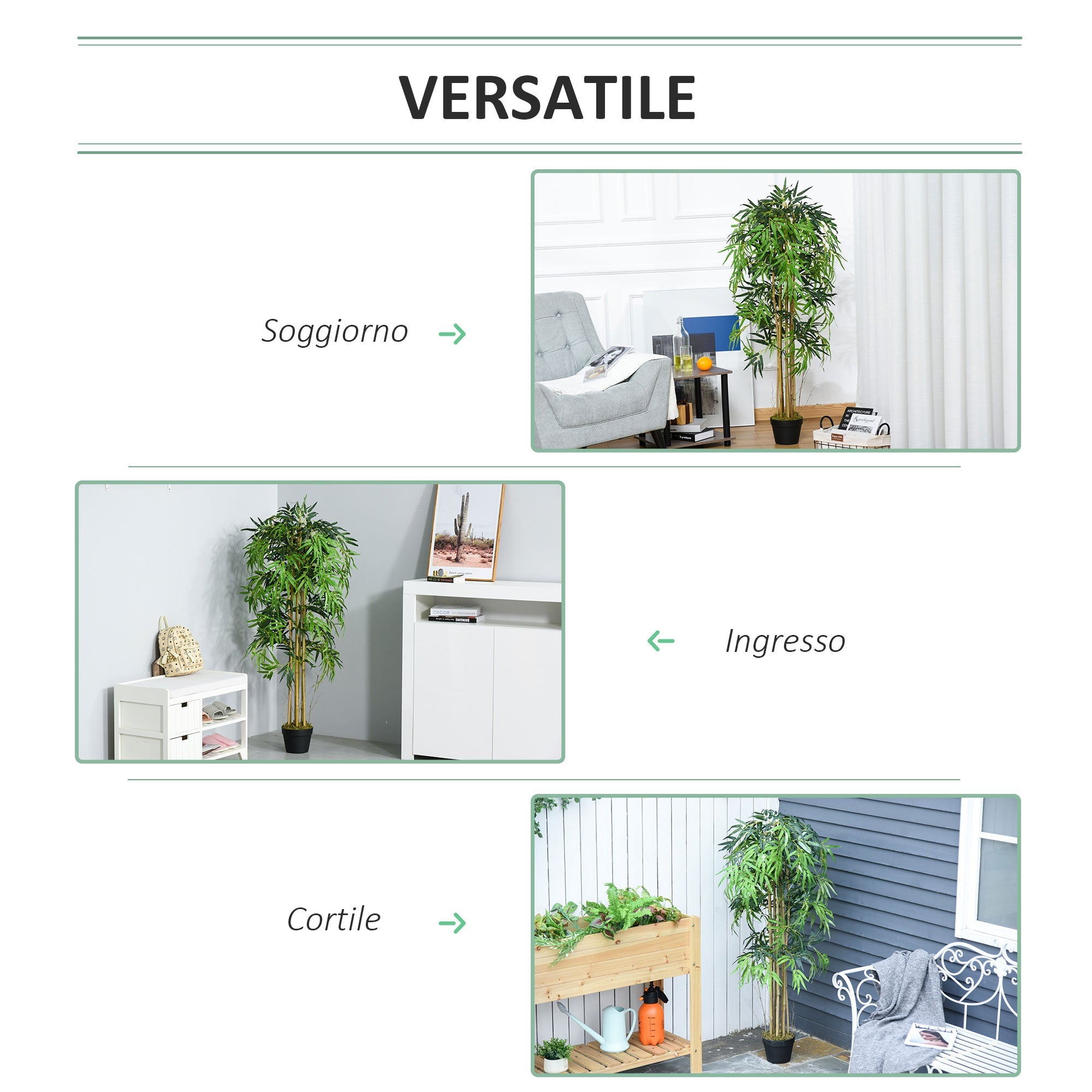 EASYCOMFORT Artificial Bamboo with Pot for Indoor and Outdoor, Φ18x150cm