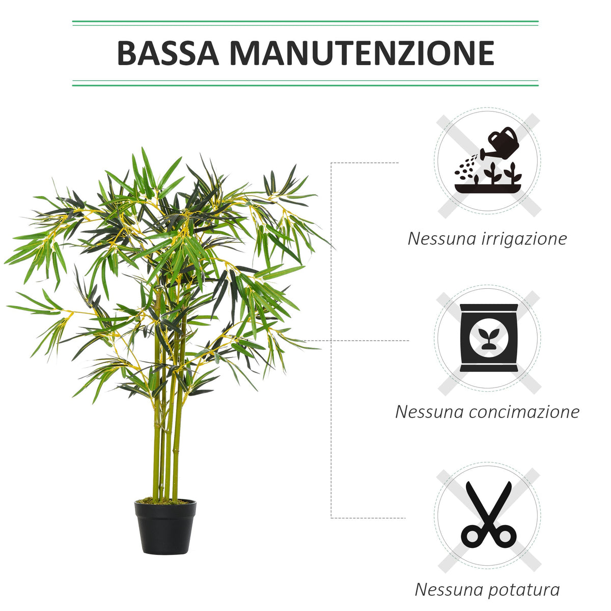 EASYCOMFORT Bamboo kunstplant in pot, 120 cm