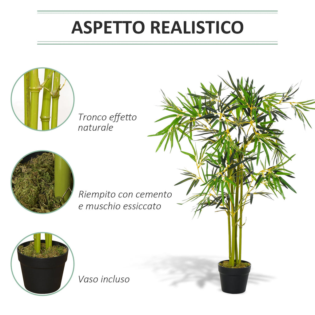 EASYCOMFORT Bamboo kunstplant in pot, 120 cm
