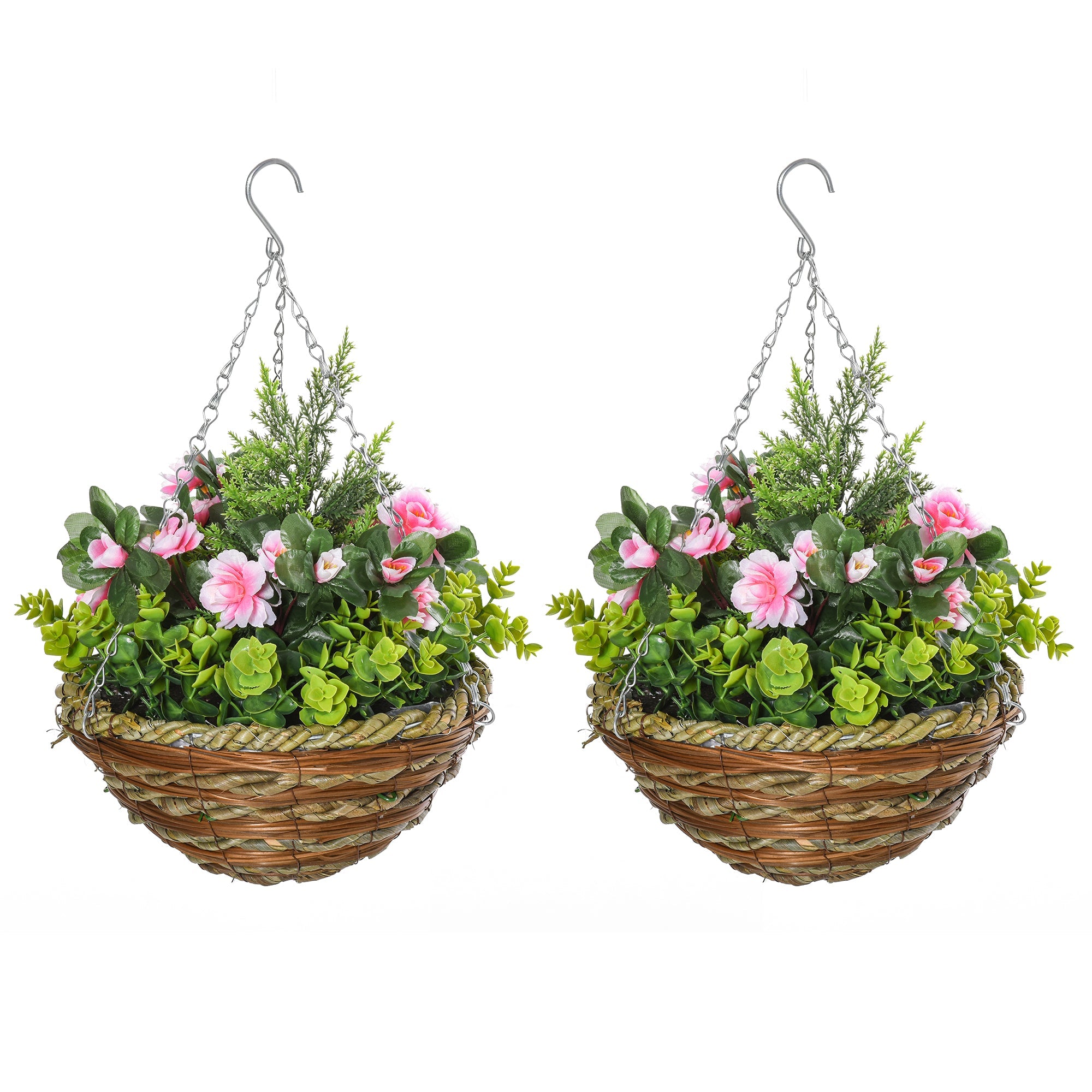 EasyComfort Lisianthus kunsthangplanten set van 2