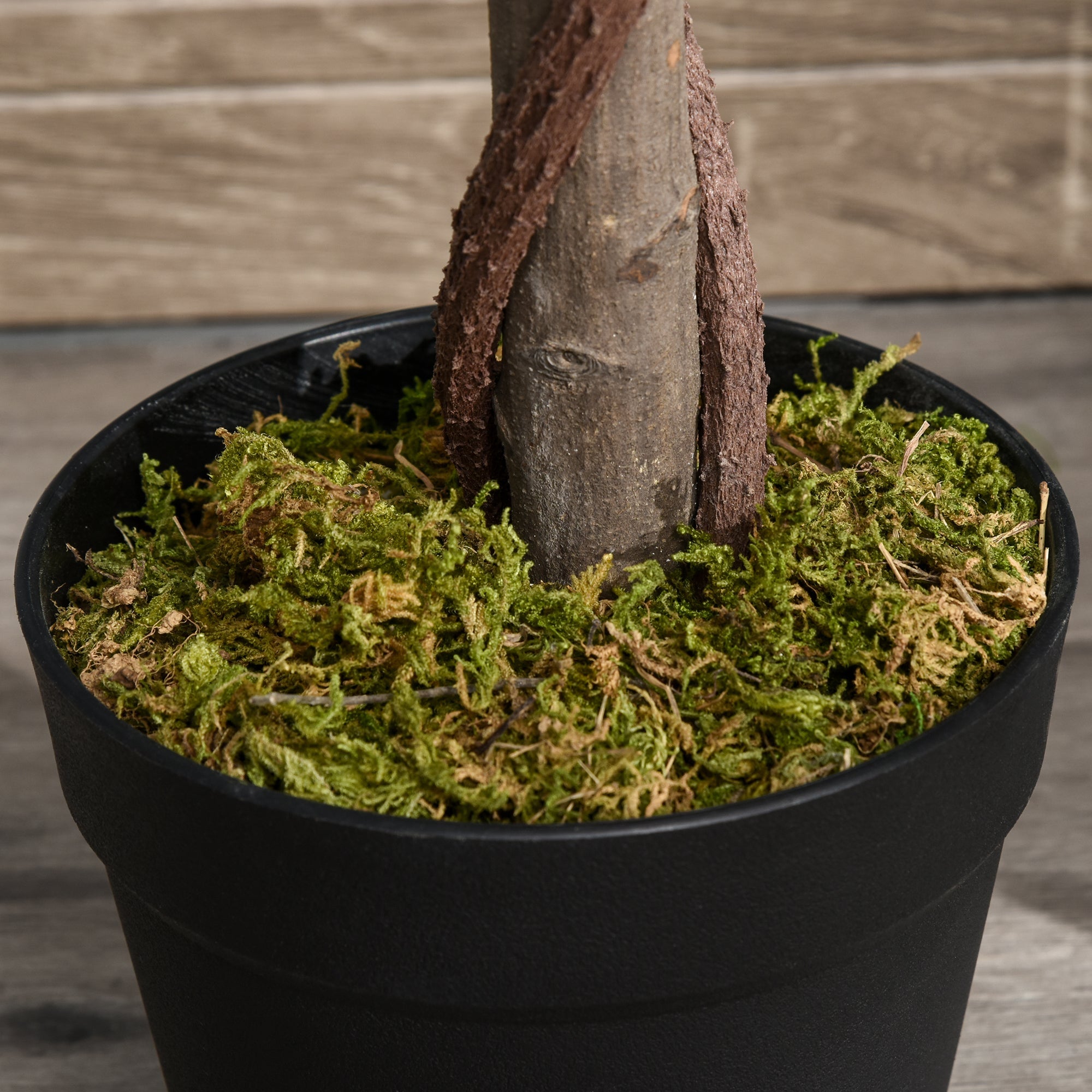 EASYCOMFORT Set of 2 Laurel Trees in Pots, Fake Plants in Plastic Height 120cm for Indoors and Outdoors