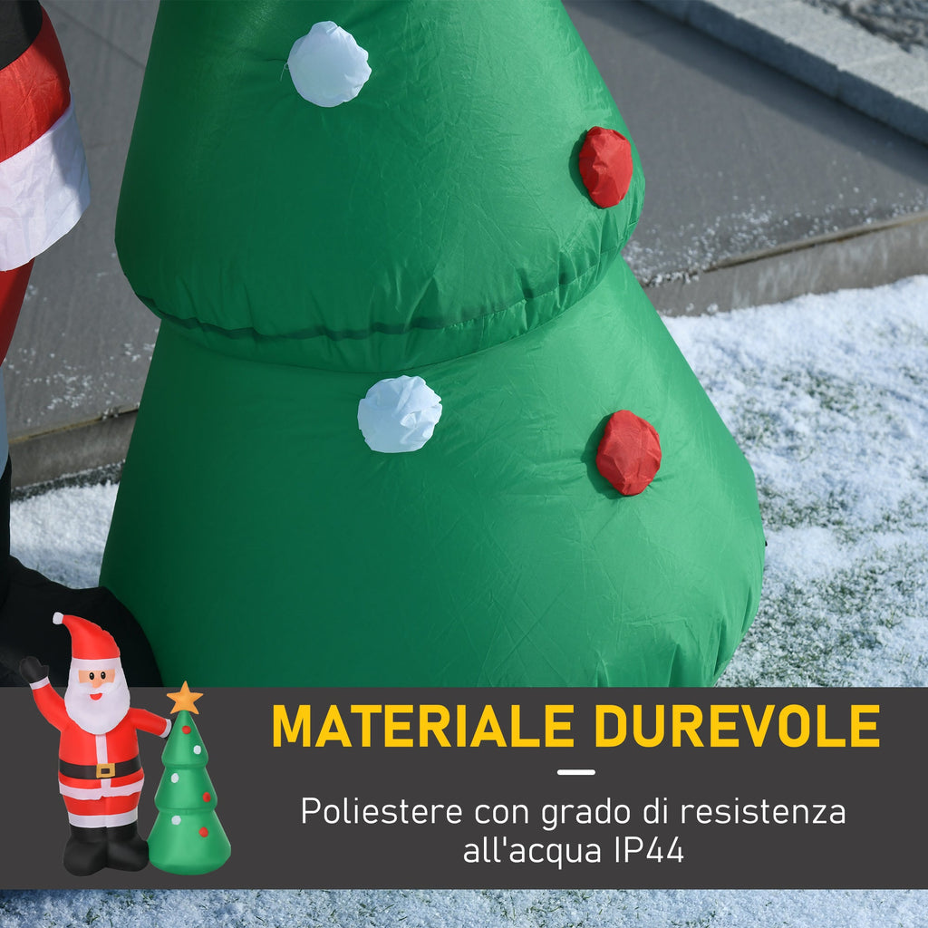 EasyComfort opblaasbare kerstman 150 cm met kerstboom en LED (IP44)