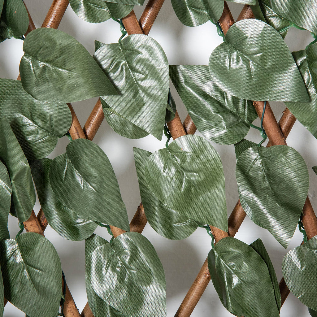EASYCOMFORT Fake Hedge 8 Pieces Extensible Green Wall for Outdoors, in Wood and Polyester, 200x100cm