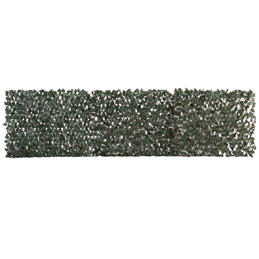 EASYCOMFORT Fake Hedge 8 Pieces Extensible Green Wall for Outdoors, in Wood and Polyester, 200x100cm