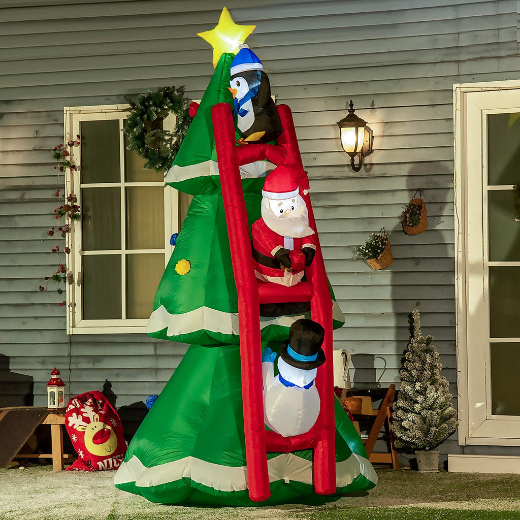 Easycomfort Albero di Natale Gonfiabile with Babbo Natale e Luci LED, Gonfiatore Incluso, 162x125x247cm
