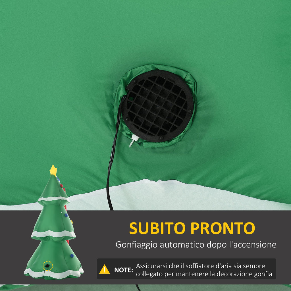 Easycomfort Albero di Natale Gonfiabile with Babbo Natale e Luci LED, Gonfiatore Incluso, 162x125x247cm