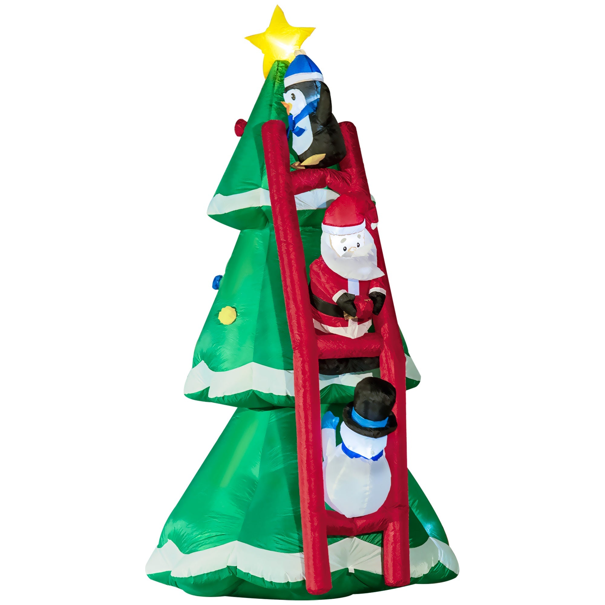 Easycomfort Albero di Natale Gonfiabile with Babbo Natale e Luci LED, Gonfiatore Incluso, 162x125x247cm