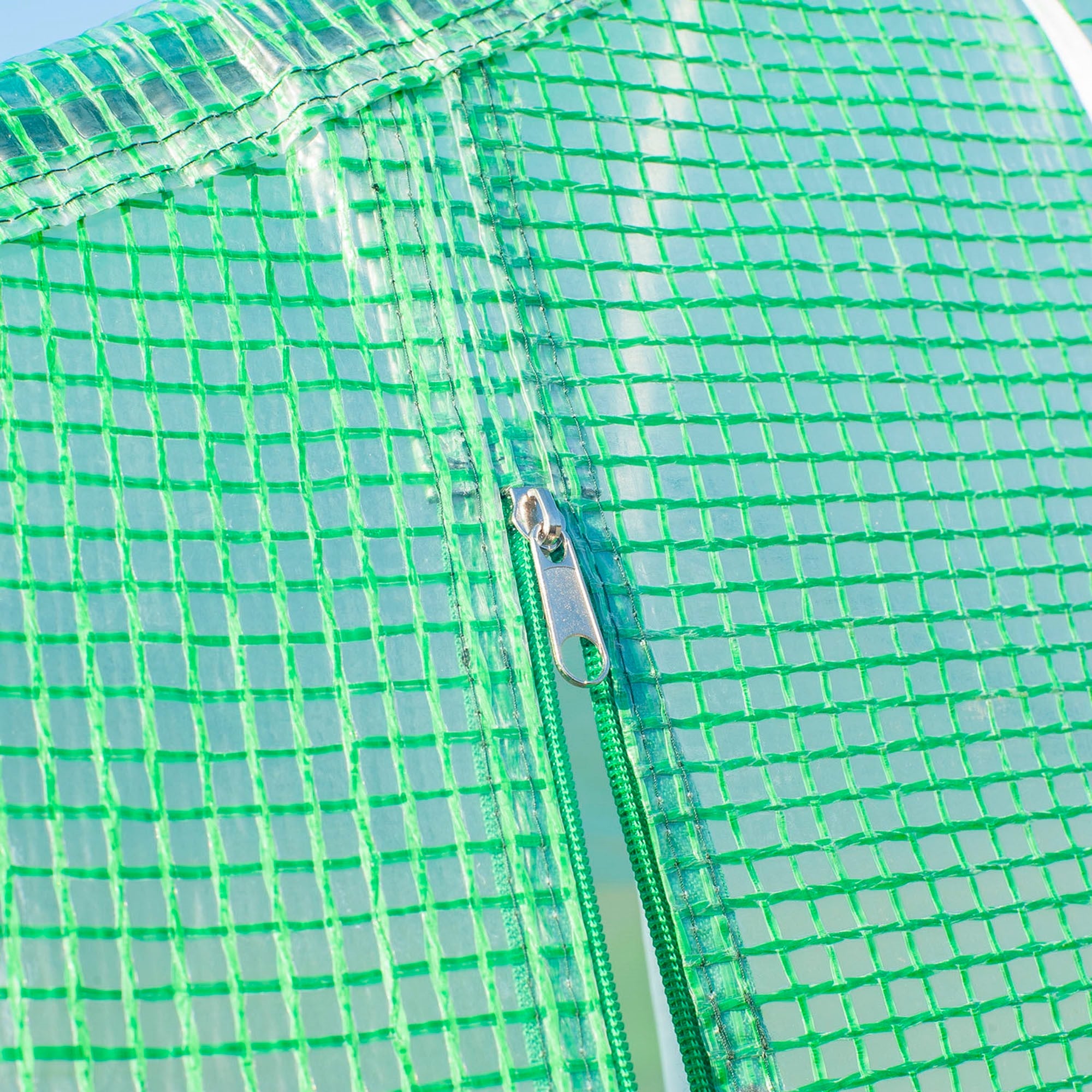 EASYCOMFORT Tunnel Garden Greenhouse 6x3x2m with PE Pitched Roof, Green