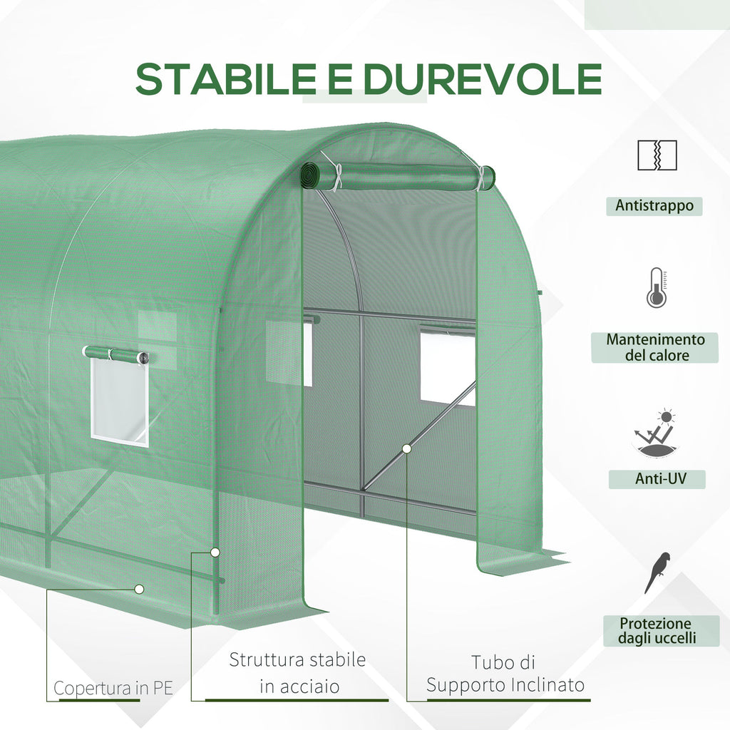 EasyComfort tuinserre 3.5 x 2 x 2 m met gebogen dak