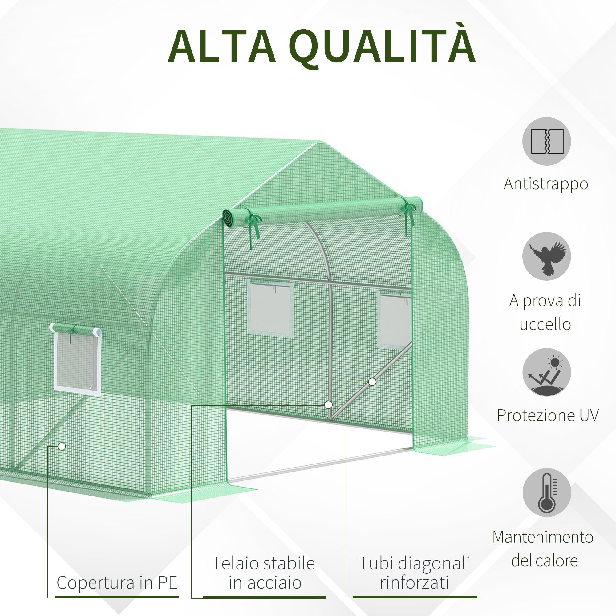 EASYCOMFORT Garden Greenhouse 3.5 x 3 x 2 m Tuinserre