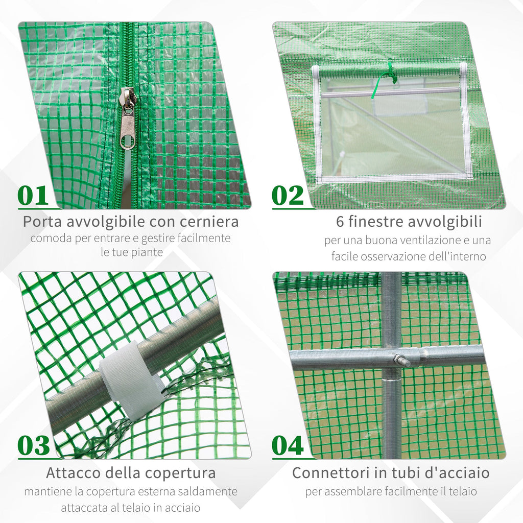 EASYCOMFORT Garden Greenhouse 3.5 x 3 x 2 m Tuinserre