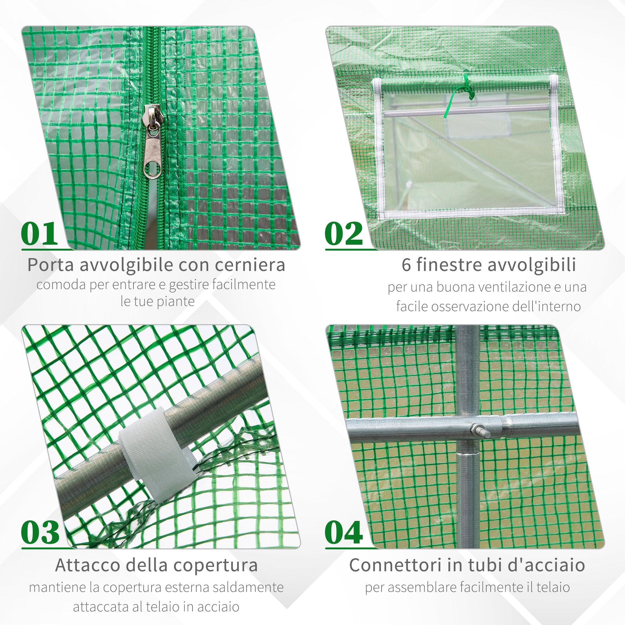 EASYCOMFORT Garden Greenhouse 3.5 x 3 x 2 m Tuinserre