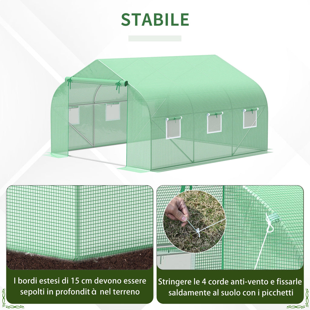 EASYCOMFORT Garden Greenhouse 3.5 x 3 x 2 m Tuinserre