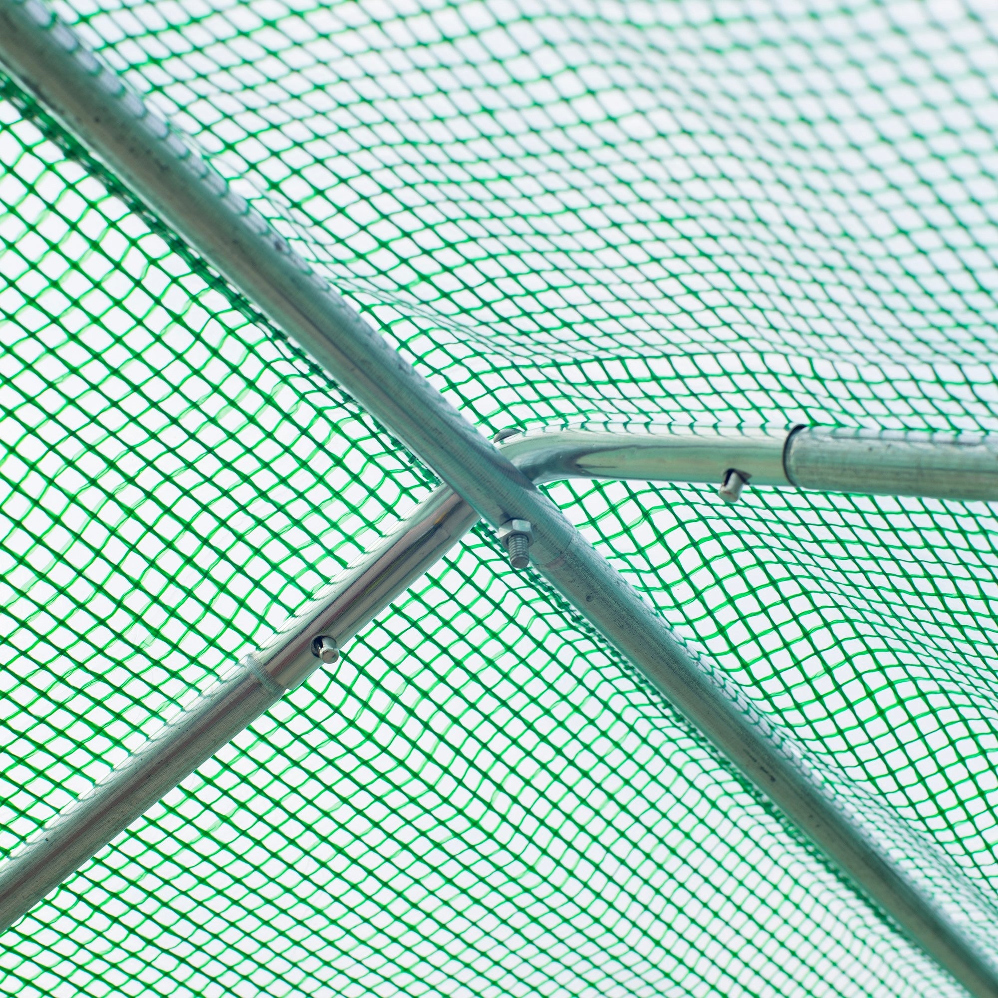 EASYCOMFORT Tunnel Vegetable Greenhouse 4.5x3x2m with Sloping PE Roof and Dark Green Steel Pipes