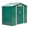 Easycomfort Casetta da Giardino Porta Utensili in Lamiera with Porte Scorrevoli, 213x130x185cm, Verde