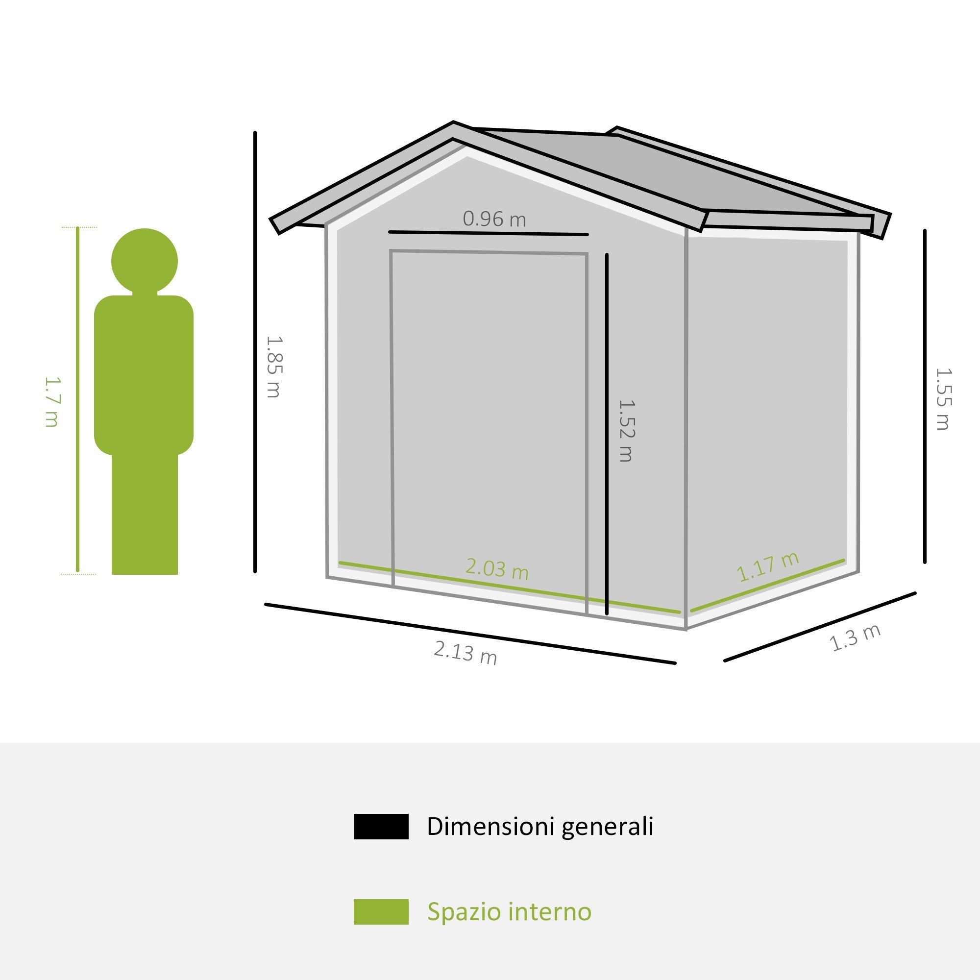 EASYCOMFORT Garden Shed Tool Holder in Sheet Metal with Sliding Doors, 213x130x185cm, Yellow