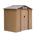 EASYCOMFORT Garden Shed Tool Holder in Sheet Metal with Sliding Doors, 213x130x185cm, Yellow
