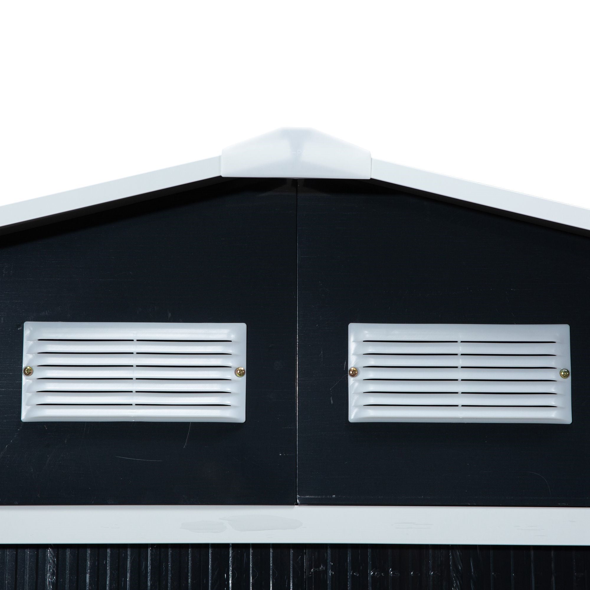 EASYCOMFORT Garden Shed with 2 Sliding Doors and 4 Air Intakes in Steel and PP, 277x195x192cm, Gray
