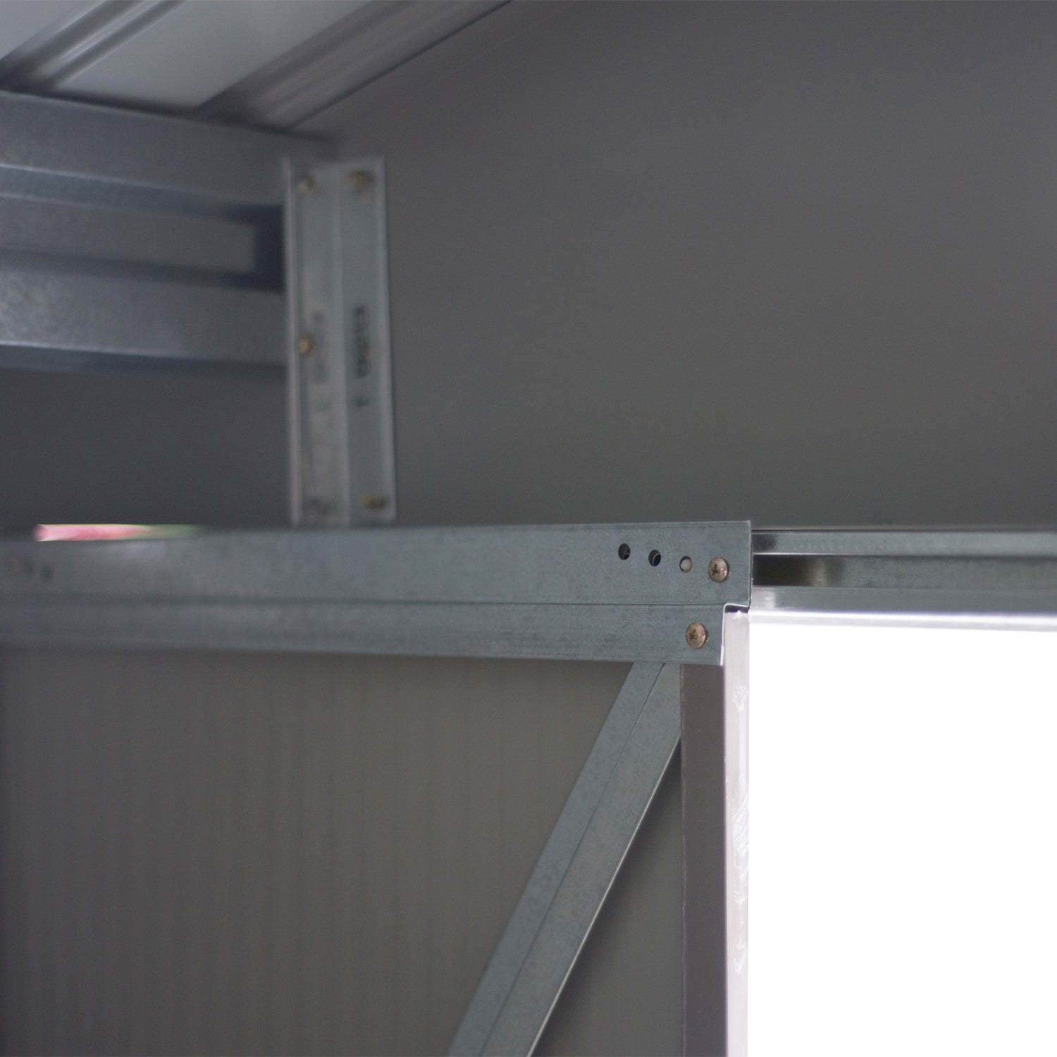 EASYCOMFORT Garden Shed with Double Sliding Doors in Sheet Steel, Steel Garden Shed, 277x195x192cm, Gray