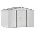Easycomfort Casetta da Giardino with Doppie Porte Scorrevoli, in Acciaio, 277x195x192cm, Argento