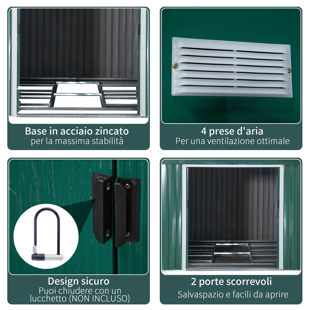 EASYCOMFORT tuinhuis staal/PP 340x386x200 cm, 2 schuifdeuren