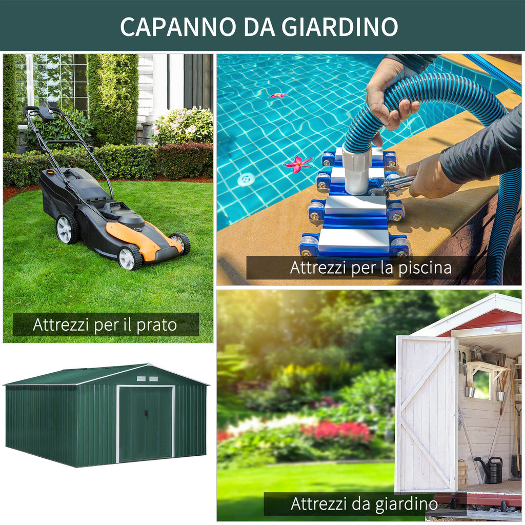 EASYCOMFORT tuinhuis staal/PP 340x386x200 cm, 2 schuifdeuren